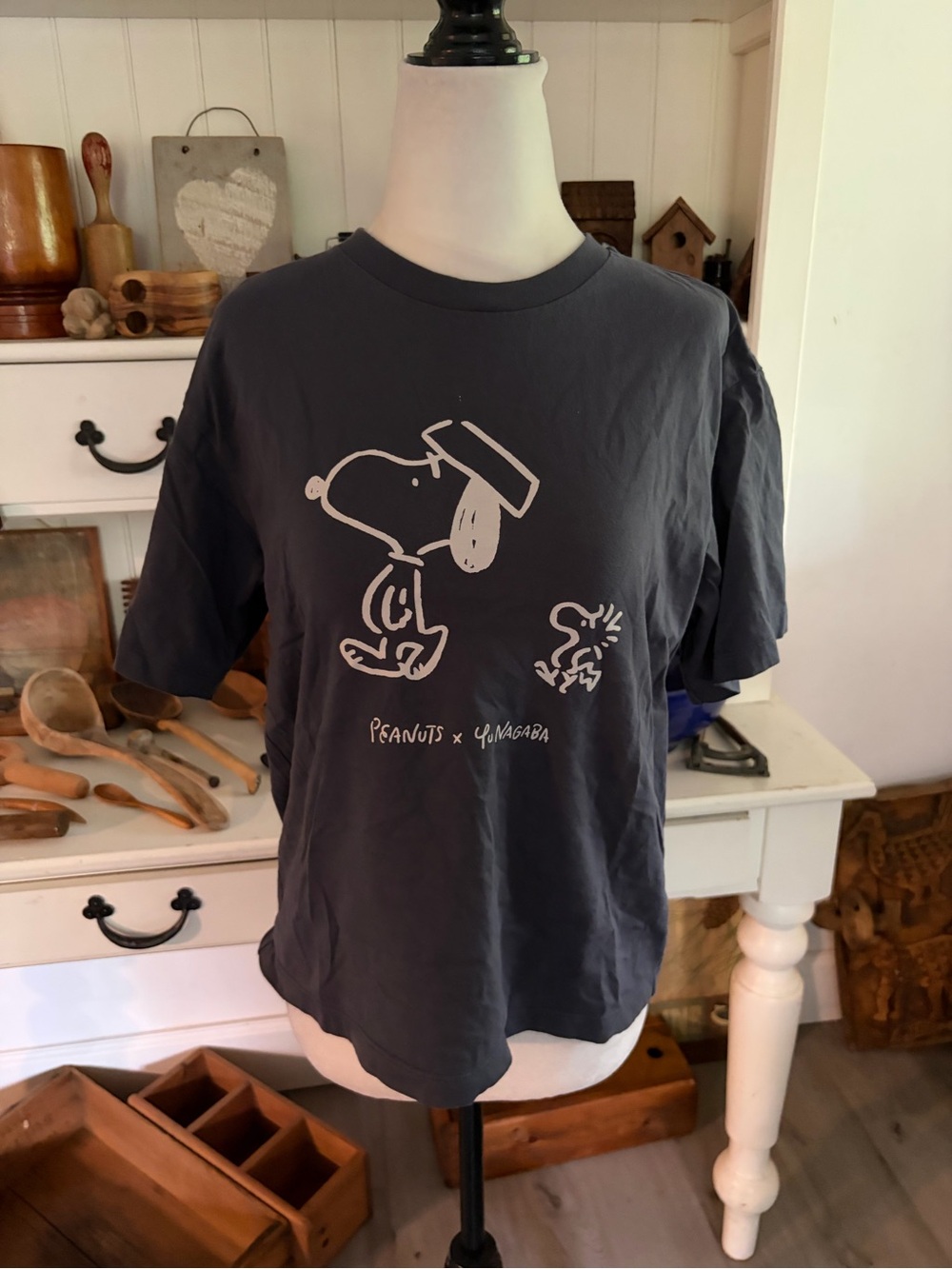 Uniqlo Charcoal Peanuts Snoopy Graphic Tee